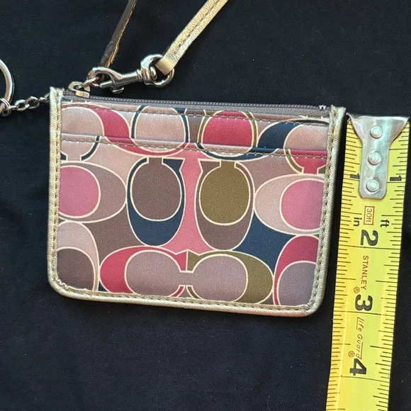 Coach Multicolor Signature Ashley Skinny ID Wallet with Keychain - Picture 5 of 5